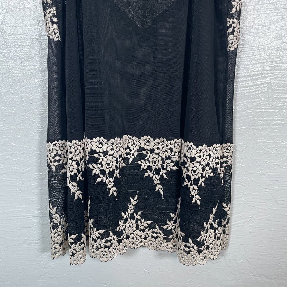 Wacoal Women XL Black Embrace Lace Sheer Chemise Slip Coquette Feminine Regency - Picture 6 of 10